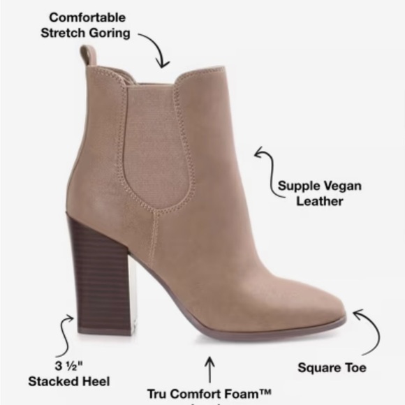 Journee Collection Women Maxxie TruComfort Foam Pull On Stacked Heel Booties 10 - Picture 3 of 7